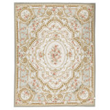 Hand-Knotted High-Quality Ivory and Gray Area Rug