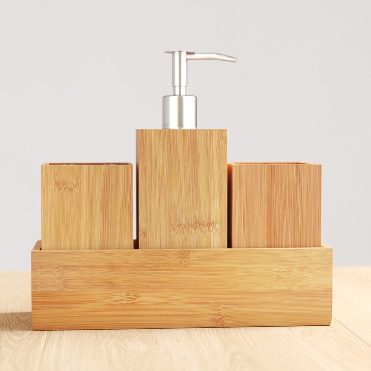 Bamboo 4-Piece Dispenser Set | Honey-Can-Do