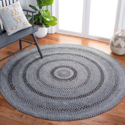 Round Hand Braided Charcoal Area Rug