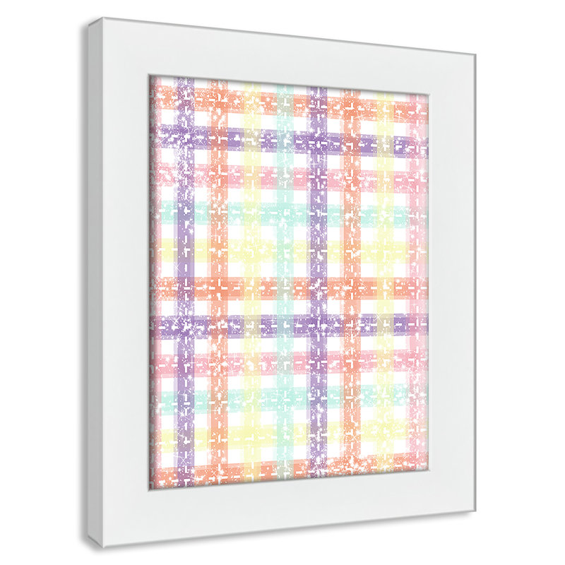 Adhésif décoratif à carreaux uniques, H 12 po x l 10 po x P 0,625 po, Encadré plat à grain de bois blanc