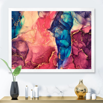 «Mauve et bleu», art abstrait fluide de luxe, reproduction sur toile