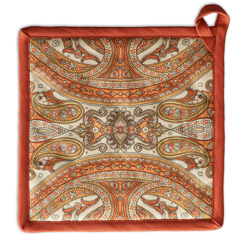 Maison d'Hermine Cachemire Paisley Gant de cuisine + Manique 100 % coton - 19 x 33 cm et 20 x 20 cm