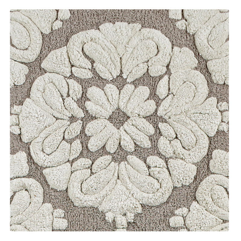 Ensemble de tapis de bain 2 pièces 100% coton 1885 GSM Danitra Premium, certifié OEKO-TEX®, envers en latex antidérapant, tapis de bain et tapis de contour touffetés moelleux pour la toilette, la douche et la baignoire, super absorbant, lavable à la machine, beige