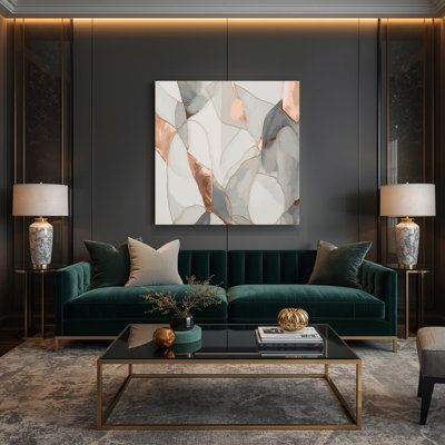 Abstrait aquarelle 45, art mural sur toile grise
