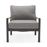 LifestyleGarden 1pc Bahamas FSC Teak and Aluminum Outdoor Patio Sofa Chair