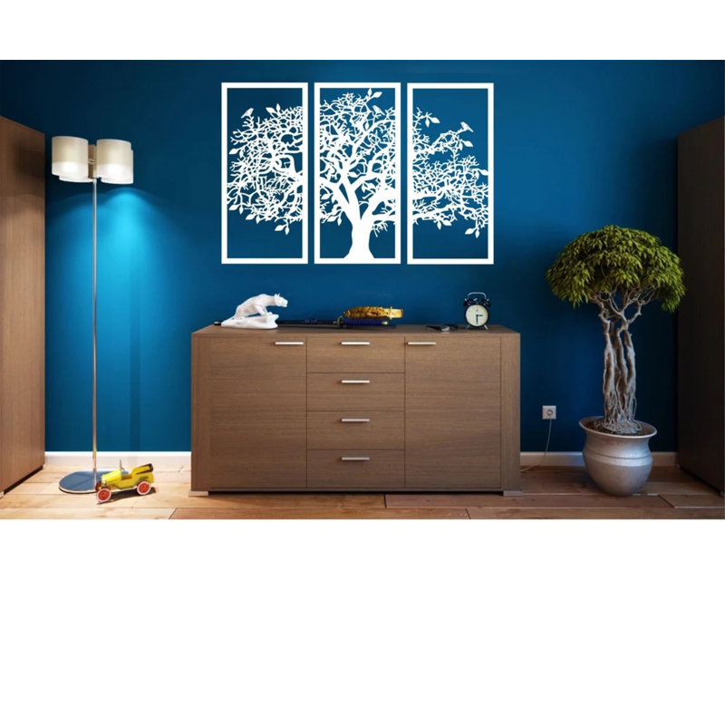 Moriann Traditional Wall Decor on Metal, 75cm H x 50cm W, White