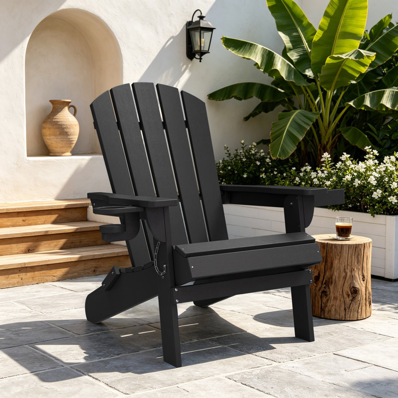  Chaise Adirondack pliante pour l'extérieur, Noir