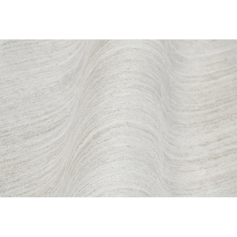 Rug & Kilim’S Oversized Textural Rug In Solid White, Beige And Cream Striae