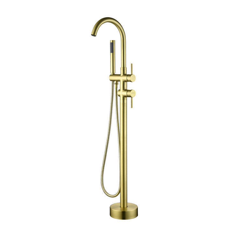 2 Handle Floor Clawfoot Tub Faucet with Diverter