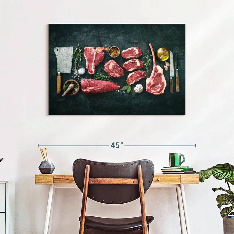 Yarlin Raw Steak Cuts, 26" H x 39" W