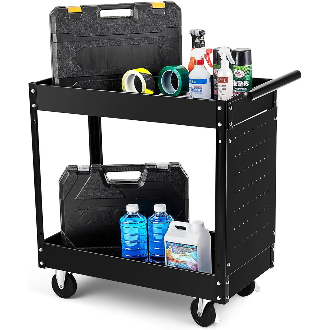2 Tier Rolling Tool Cart