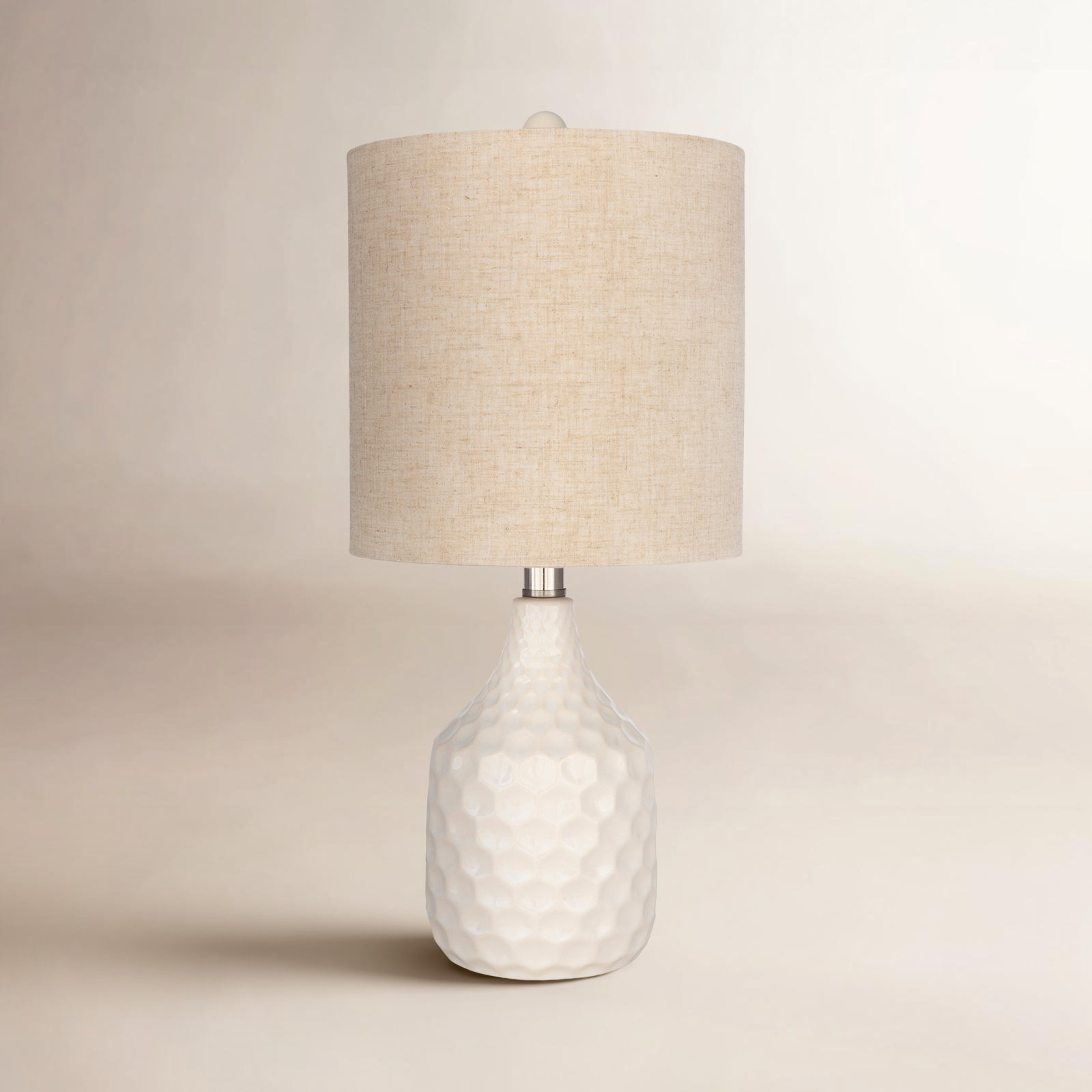 Della Ceramic Table Lamp, Ivory