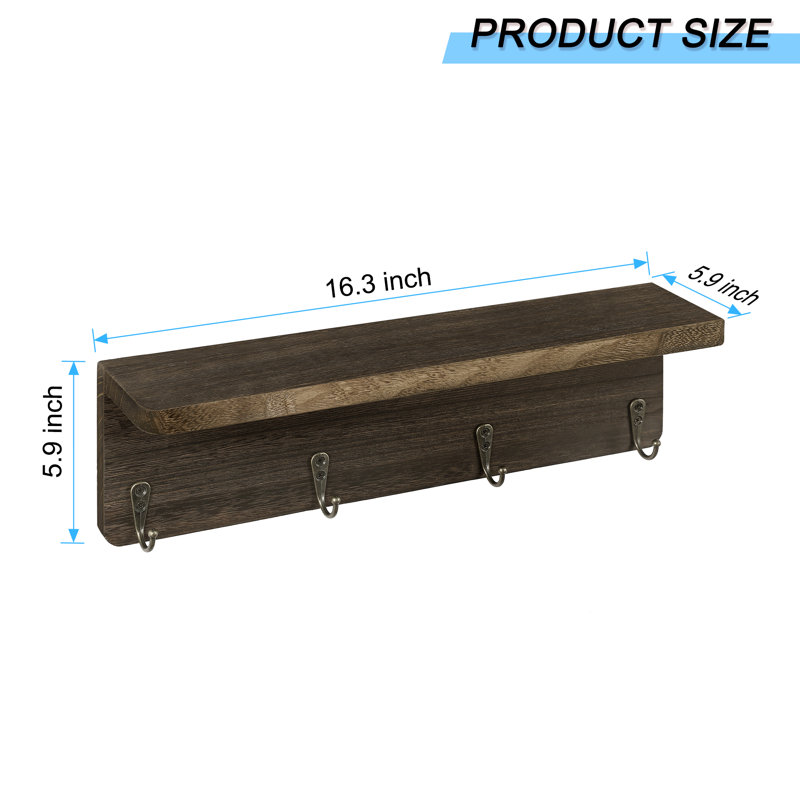Anamika Wall 4 - Hook Coat Rack, Brown