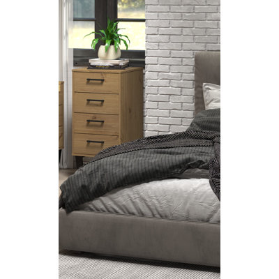 Frankenberry Industrial Design 4 Drawer Narrow Compact Chest of Drawers