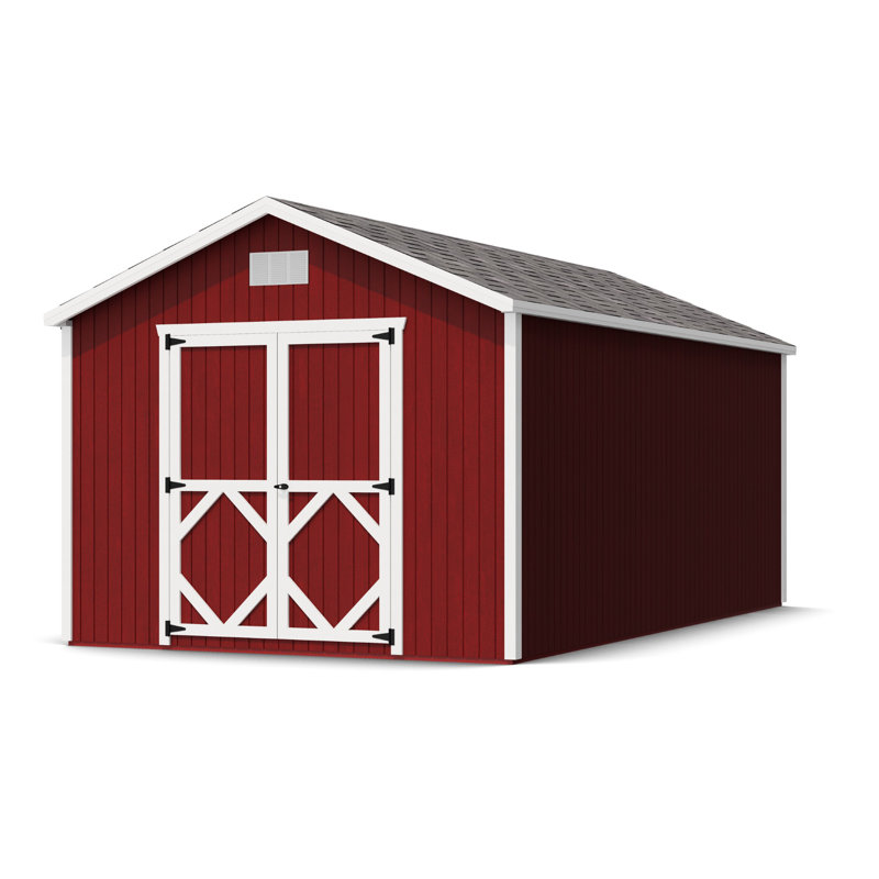 Classic Gable Outdoor Wood Storage Shed, 10' x 18', Yes