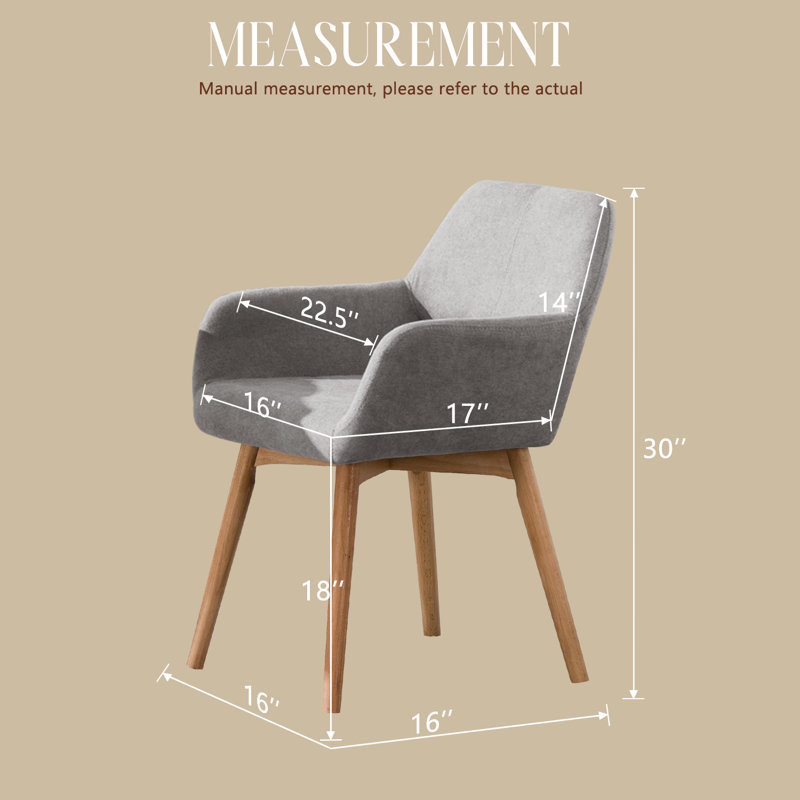 Philodendron 17.7'' H Upholstered Armchair, Grey