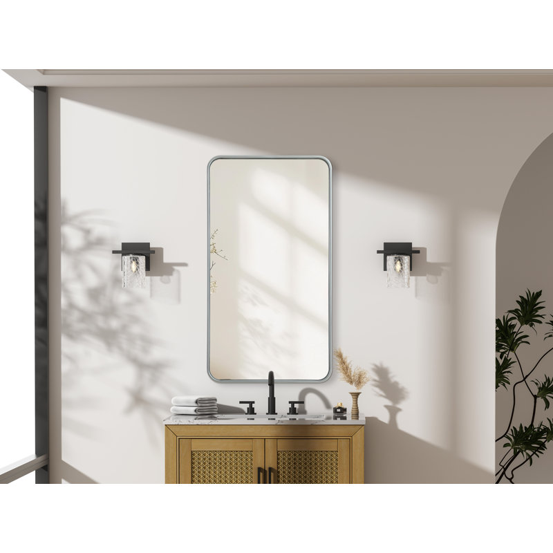 Erath Contour Metal Mirror, Silver, 40" x 22"