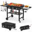 Barbecue pliable à 3 brûleurs au propane à 3 brûleurs pour l'extérieur et barbecue au gaz 45 000 BTU pour l'extérieur et le barbecue avec deux tablettes pliables
