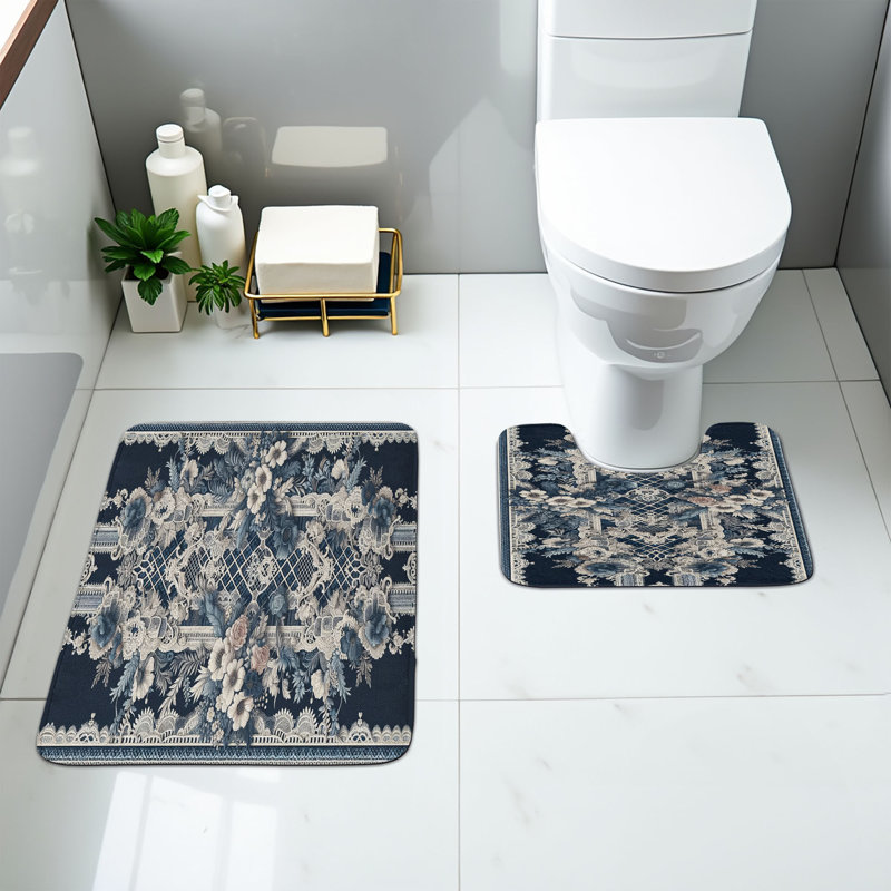  Ensemble de tapis pour salle de bain Victorian 2 pièces