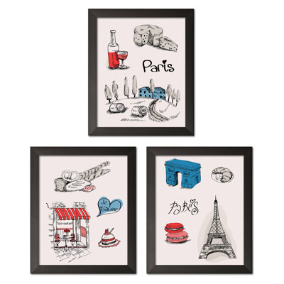«Paris I, II and III», ensemble de 3 impressions