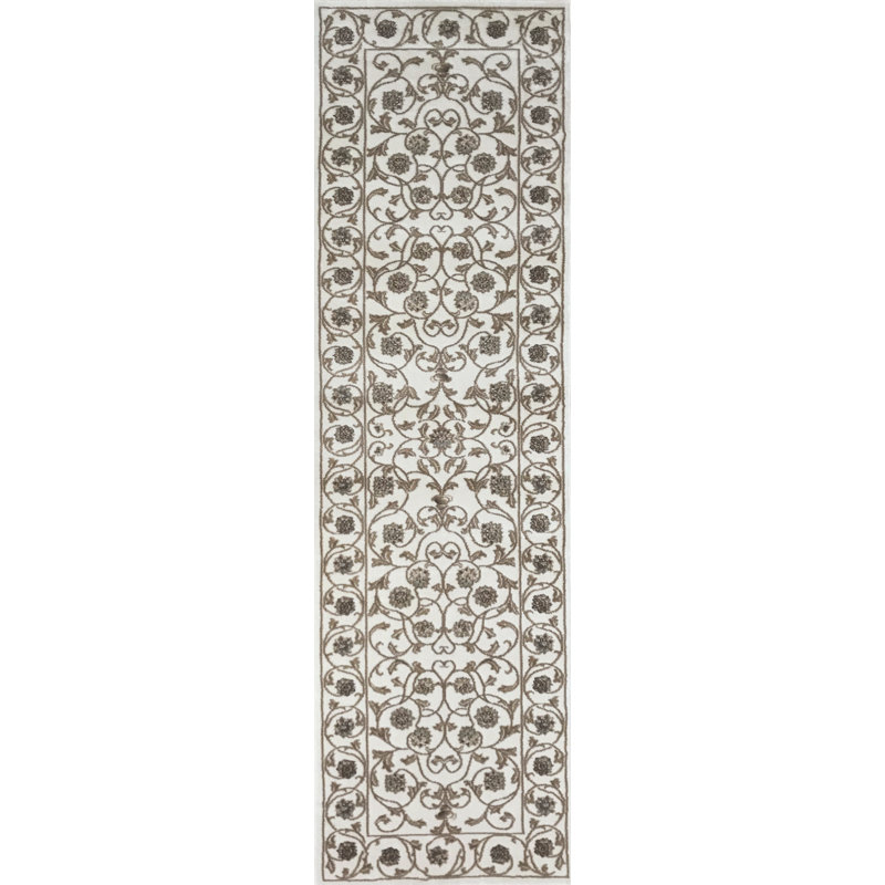Tapis os crème/ivoire Pisa, Tapis de couloir 2 pi 2 po x 7 pi 7 po