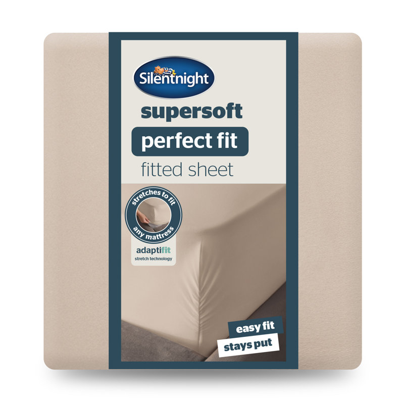 Silentnight Supersoft Perfect Fit Fitted Sheet, King, Natural