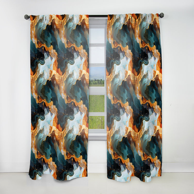 Mystic Reverie Marble Motif - Rideau de marbre abstrait, L 52 po x L 108 po