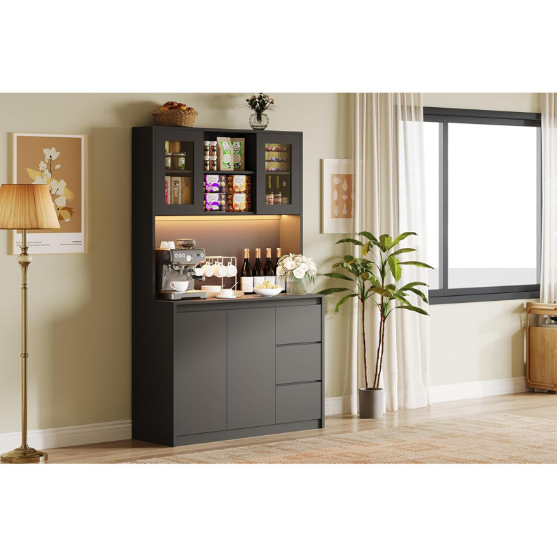 70.1cm Kitchen Pantry, Black