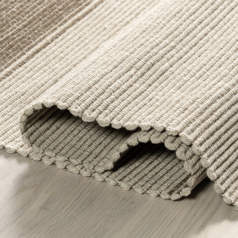 Sand and Beige Tufted Handmade Cotton 4' x 6' Area Rug