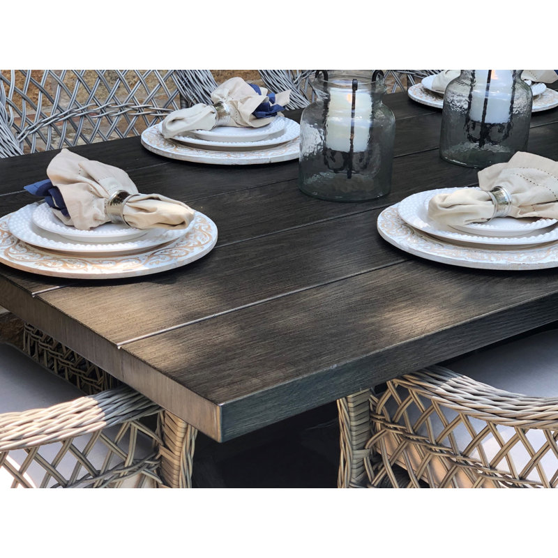 84'' Rectangular 6 - Person Outdoor Dining Set with Sunbrella Cushions