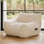 Fauteuil à billes surdimensionné, chaise longue blanche en tissu moelleux pour la maison
