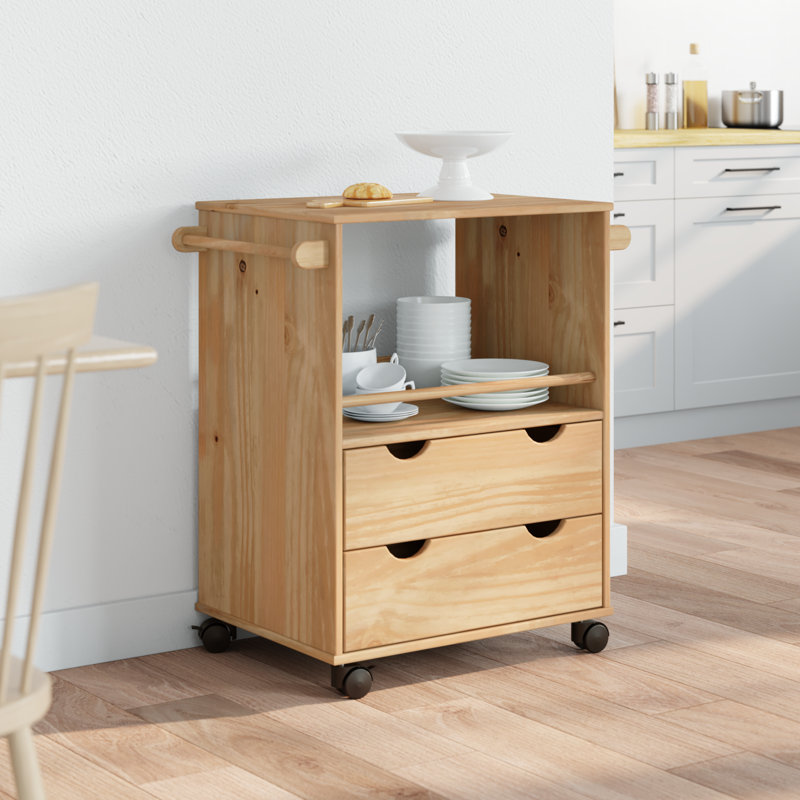 Alamak vidaXL Kitchen Trolley "OTTA" 59x45x80 cm Solid Wood Pine