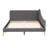 Modern Comfortable Full Size Daybed In Grey, With Headboard & Armrest - Relaxing Retreat Option Upholstered Grey Headboard, And Robust Support Legs Cozy Spot-928793406-928793405