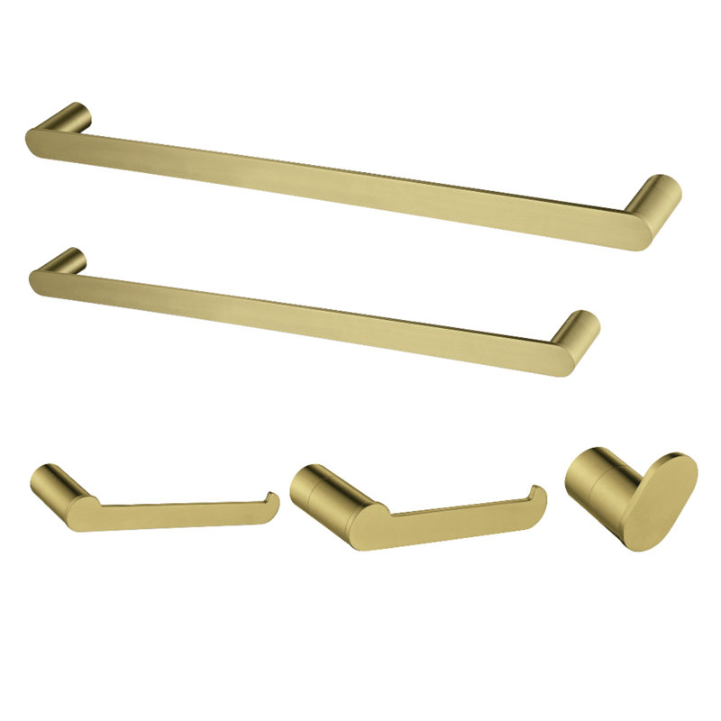 Kingston Brass Dessau 5-Piece Bathroom Hardware Set, Brushed Brass