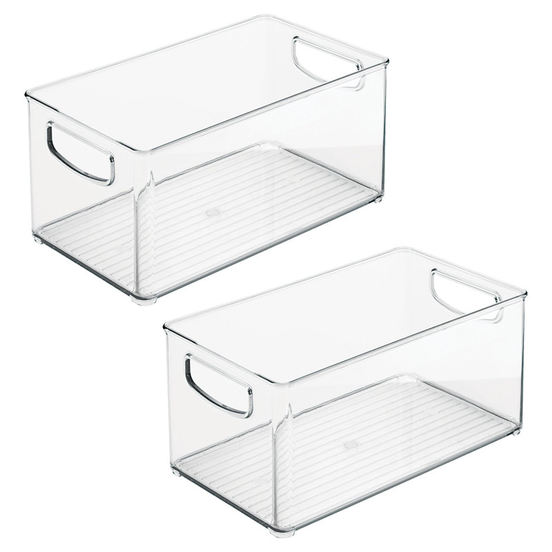 Stackable Pantry Bin with Handles - Storage Bin for Organizing Kitchen Cabinets, Fridge, or Freezer