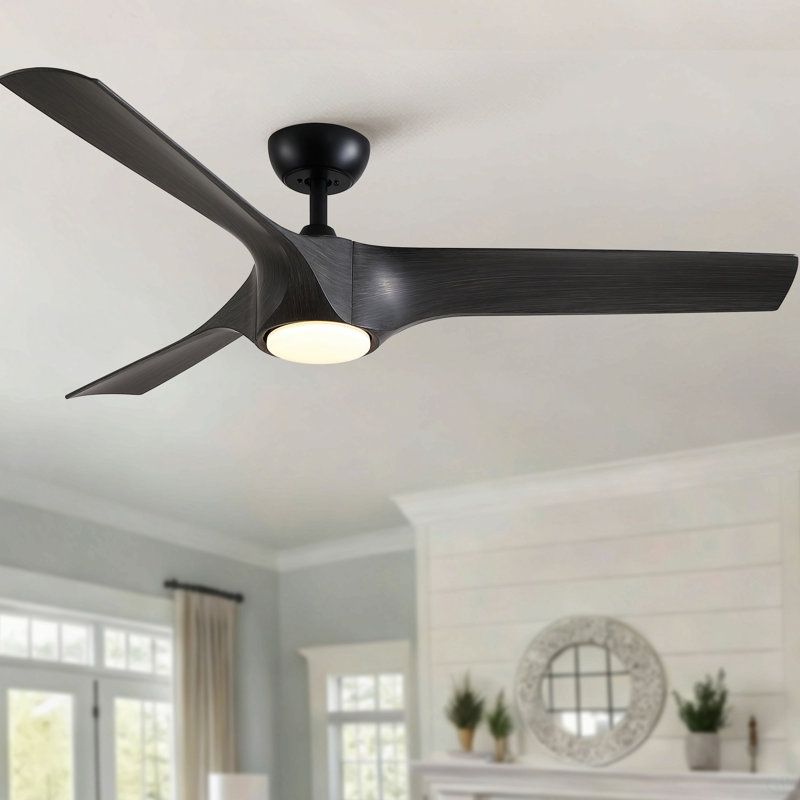 Ventilateur de plafond réversible 56 po avec pales en ABS gris foncé Modern Farmhouse