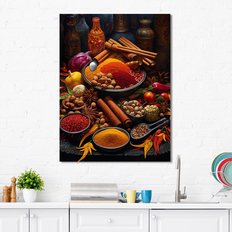 «Food Exotic Spices», reproduction sur toile, H 44 po x l 34 po x P 1,5 po, Toile tendue