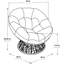 Fauteuil papasan pivotant en polyester touffeté de 40 po Daysi-720617143-769263787