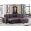 87.75" Linen Sleeper Sectional Sofa With Storage Ottoman