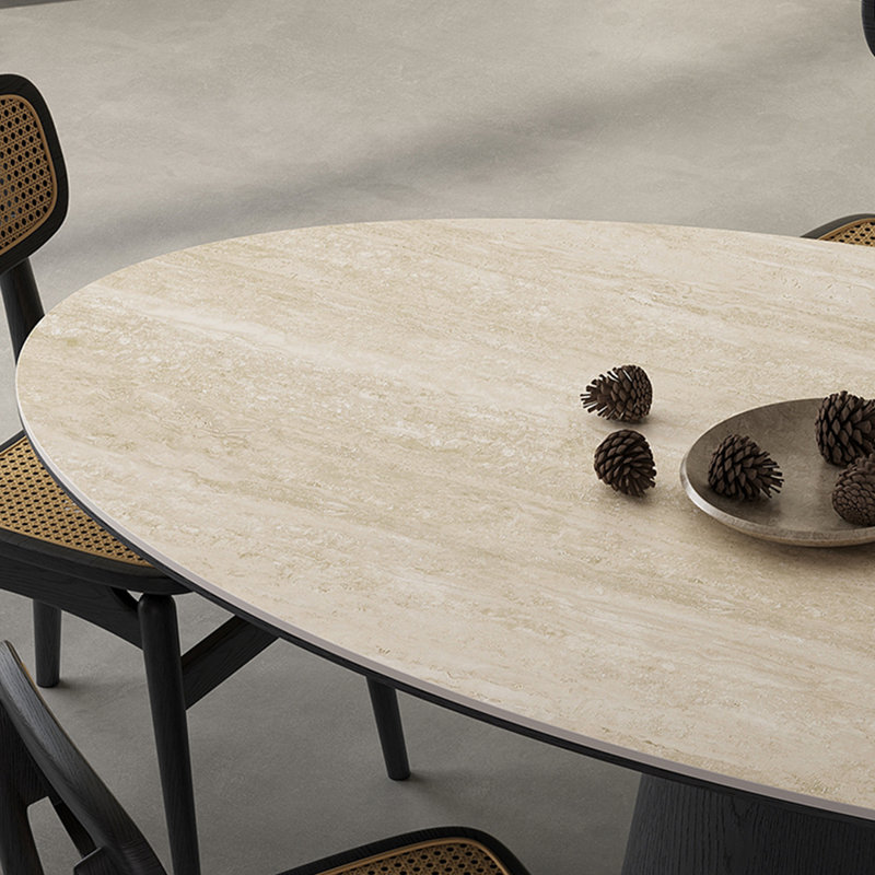 Household ash wood solid wood dining table, 29.52"H x 94.48"L x 43.3"W