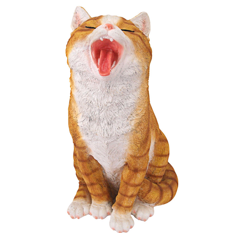 Lazy Daze Kitty Yawning Cat Statue