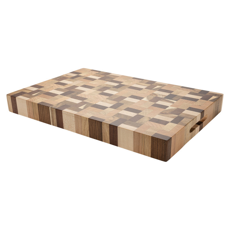 Rockingham Forge Multi-Wood Rectangular Curved Edge Chopping Board, 16cm L x 12cm W