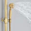 Antique Brass Exposed Bathroom Shower Mixer Twin Head Bar Set Round Valve System