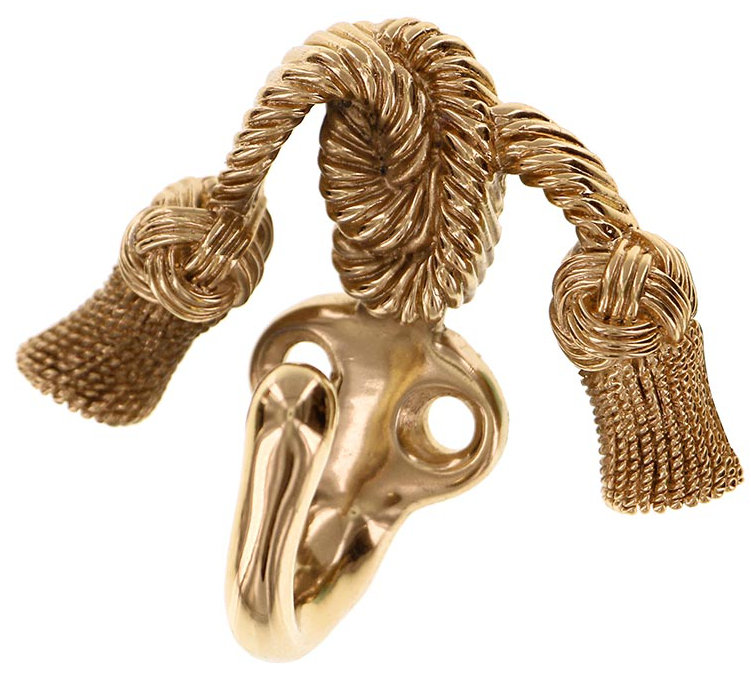 Sforza Metal Wall Wall Hook, Polished Gold