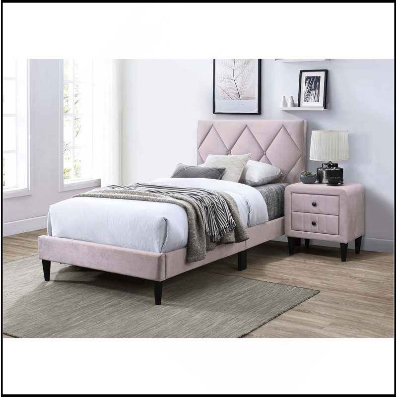Twin Bed, Light Pink