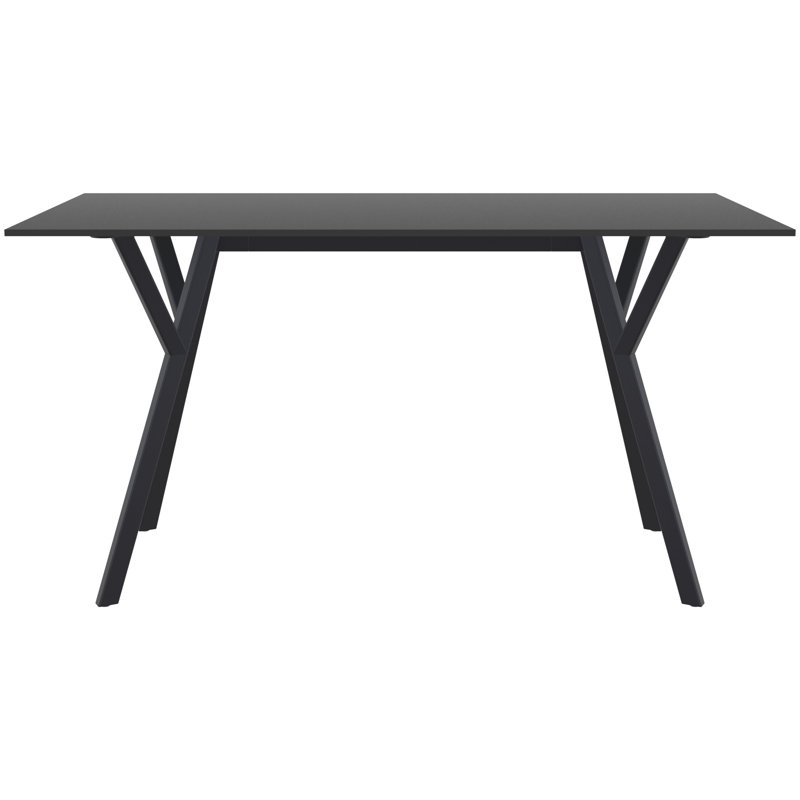 Table de salle à manger Pontus, Noir, L 31,5 po x L 55 po x H 29,5 po