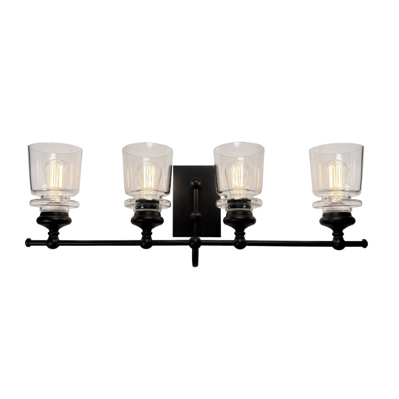 Castara 4 - Light Dimmable Vanity Light, Black/Brass