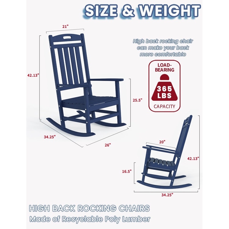 Chaise berçante en plastique Mccutcheon, Marine