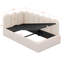 Divan-lit simple tapissier relevable avec tête de lit, structure de lit plateforme en velours avec rangement hydraulique-117487203