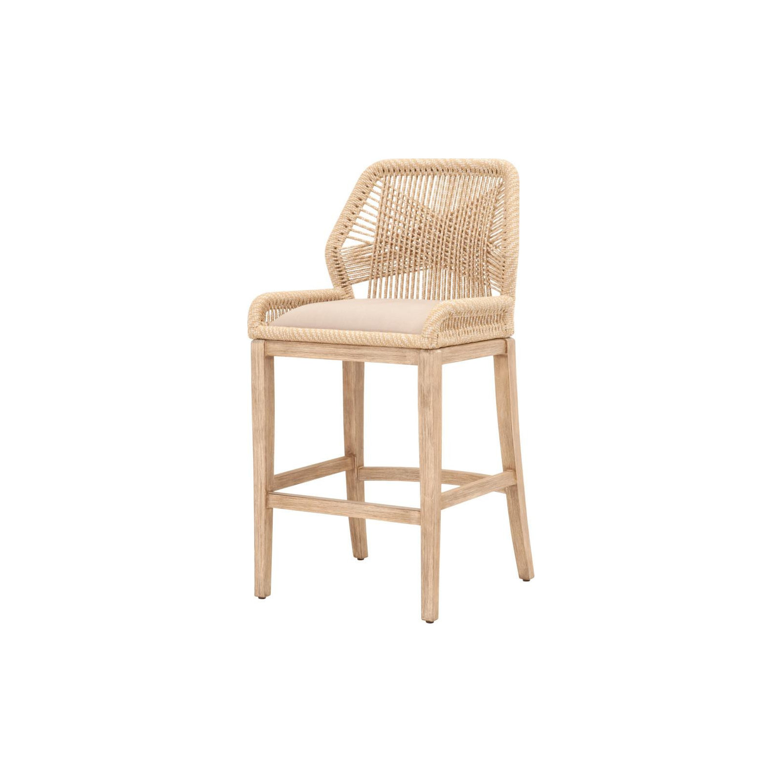 Mitali Bar & Counter Stool, Platinum, Bar Stool (30" Seat Height), Natural Gray